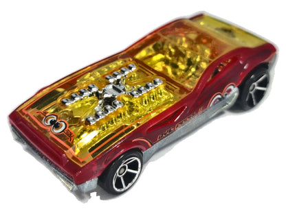 BYE FOCAL II, Hot Wheels, Die cast 603, Czerwony Żółty Przeźr 1:64 Resoraki