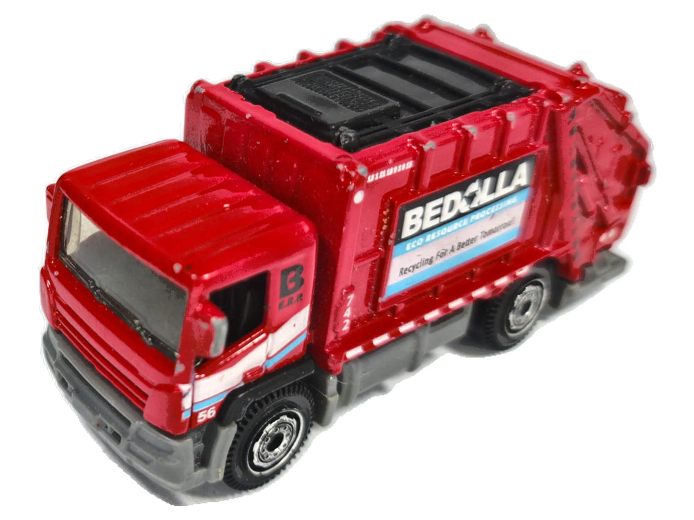 Garbage Truck Matchbox 2008 1:87 Śmieciarka BEDOLLA Luzak Czerwony