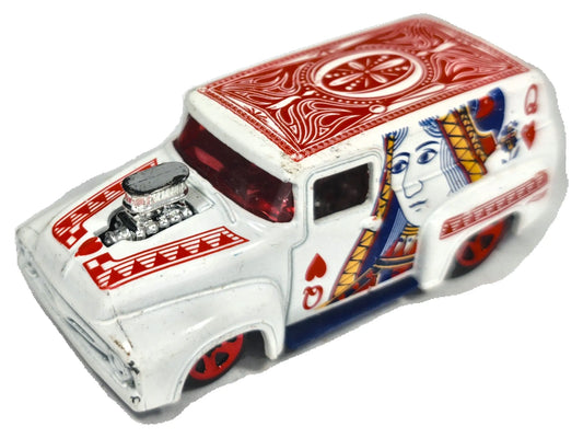Ford F-100 Hot Wheels HW ART CARS 1:64 Luzak Biały Poker / Queen of Hearts
