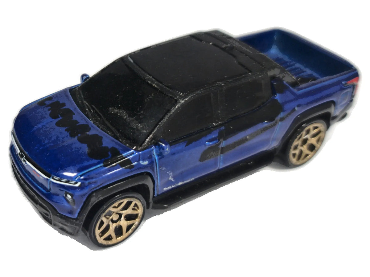 Silverado Ev Hot Wheels 2023 1:60 Pickup Niebieski