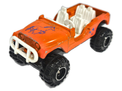 JEEP TERENOWY, Corgi Ok 1980, Made in Gt Britan, Pomarańczowy 1:64 Resoraki