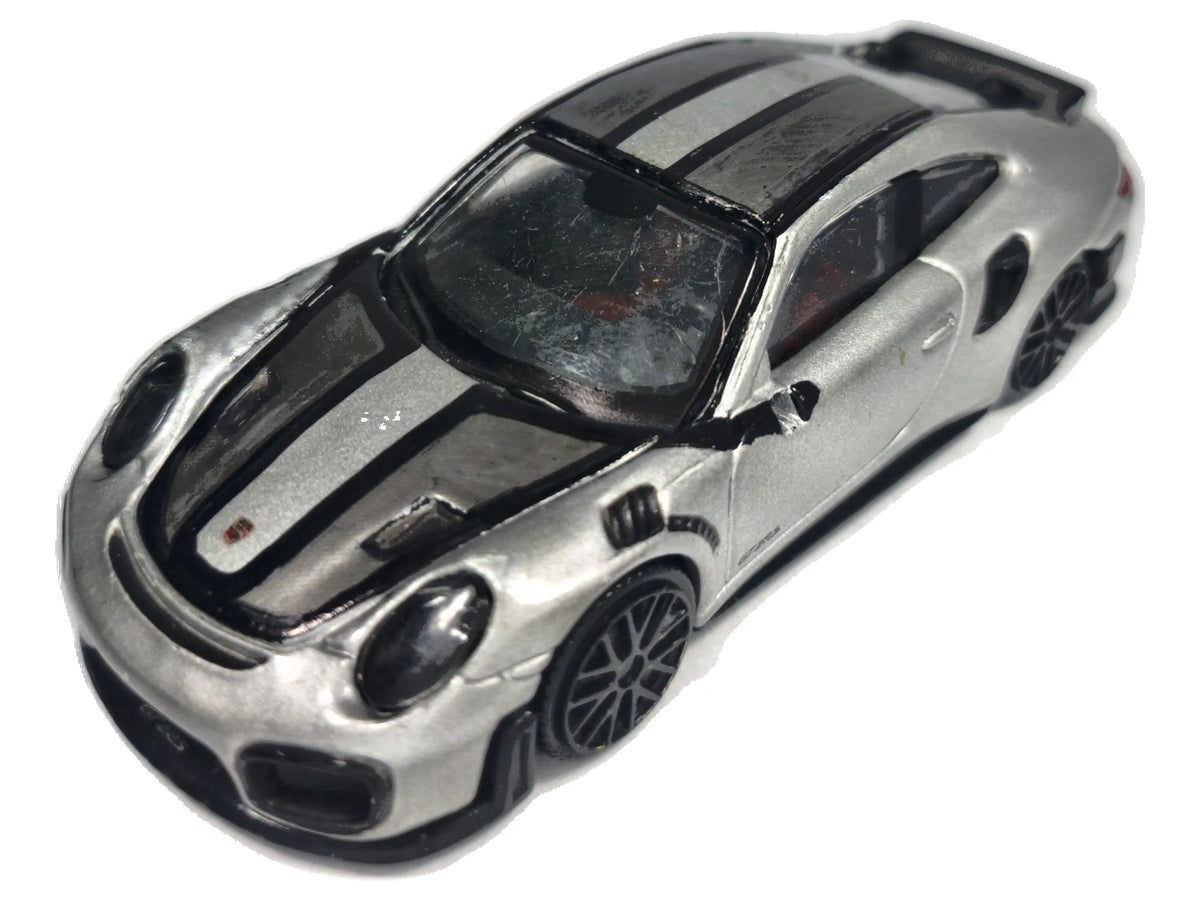 PORSCHE 911 GT2 RS, Bburago, Die cast 12108, Srebrny, 1:43, Resoraki