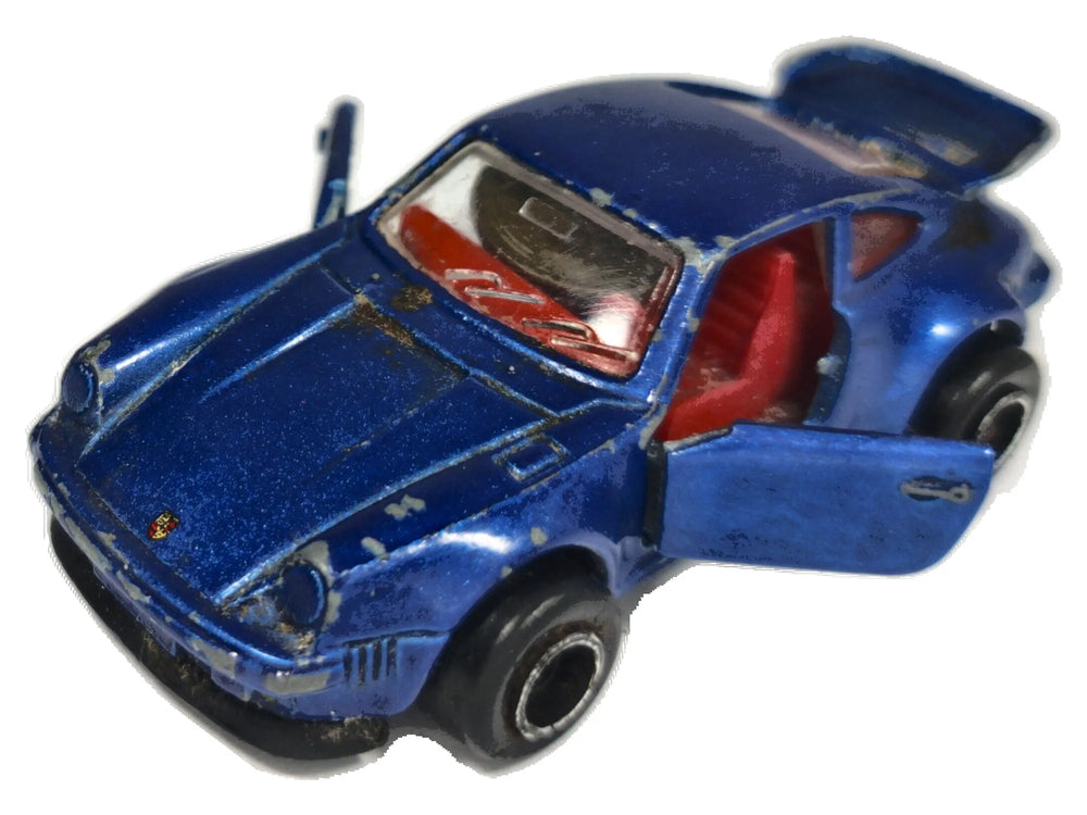 Porsche Turbo Majorette 1:57 Made in France Luzak Niebieski