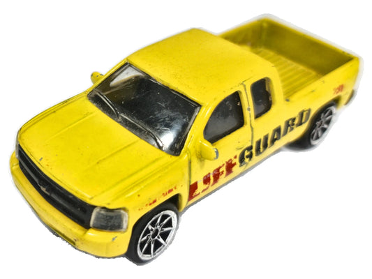 Chevrolet Silverado Majorette 2008 1:64 Pickup LIFEGUARD Luzak Żółty