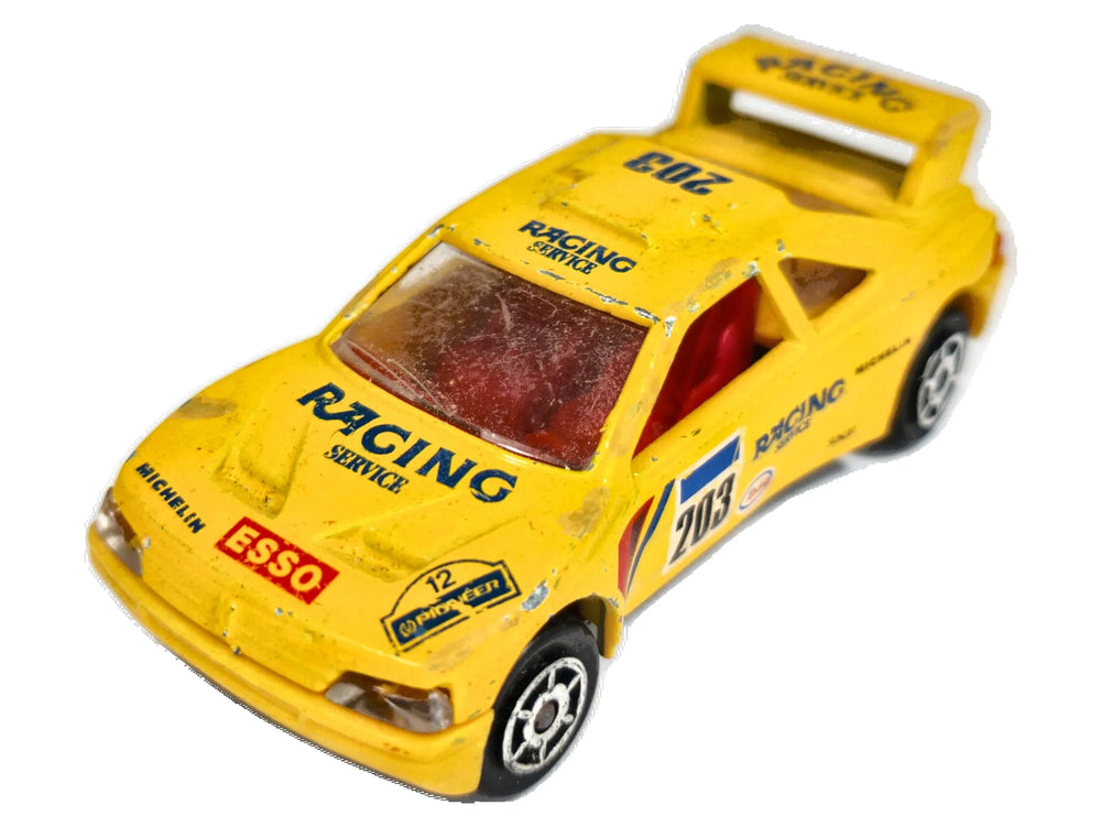 PEUGEOT 405 T 16 RACING 203 Majorette Made in France Żółty 1:60