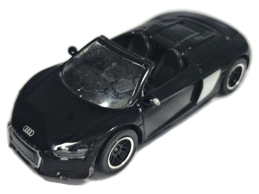 AUDI R8 COUPE CABRIO, Majorette, Die cast 237F, Czarny, 1:58, Resoraki