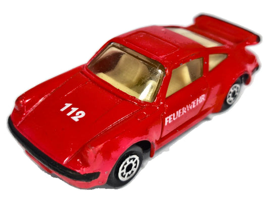 Porsche 911 Turbo Straż pożarna MC Toy Czerwony 1:55 Made in France 112