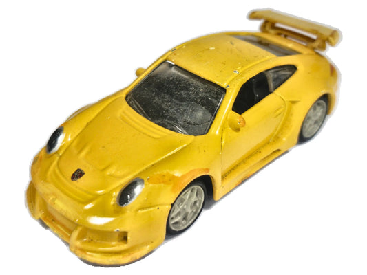 PORSCHE 911 GT2, Bburago, Made in Ch, Die cast 11636, Żółty, 1:43, Resoraki