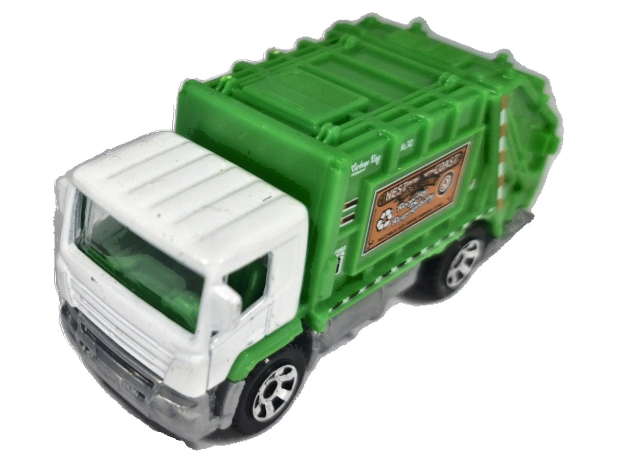 Garbage Truck Matchbox 2008 1:64 Śmieciarka Garbage 4 Hire Luzak Zielony