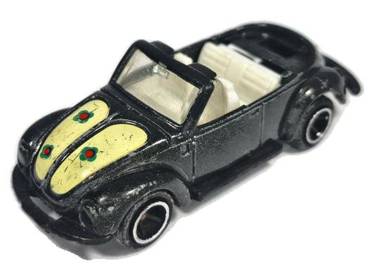 "VOLKSWAGON" VW BEETLE CABRIO (GARBUS), Zee Toys 1975, Die cast Czarny 1:58