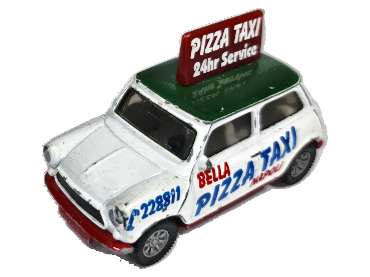 ROVER MINI Pizza Taxi 24hr Service SIKU '80 Biały 1:43 Made in Germany