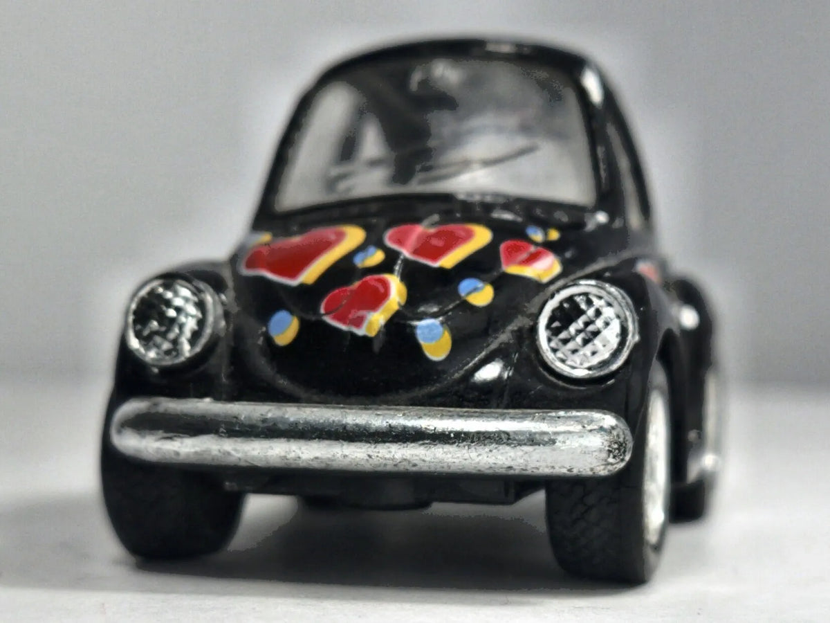 VW Beetle Black Love Bug Car, Kintoy, Die cast 2029101 Czarny 1:64 Resoraki – zdjęcie 5