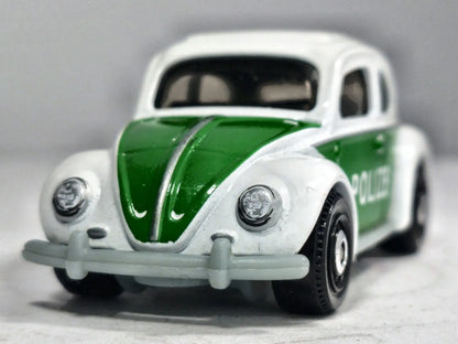 '62 Volkswagen Beetle Mainline Policja Matchbox 1998 Biały 1:55 – zdjęcie 5
