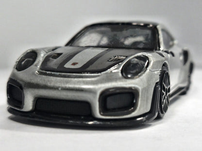 PORSCHE 911 GT2 RS, Bburago, Die cast 12108, Srebrny, 1:43, Resoraki – zdjęcie 5