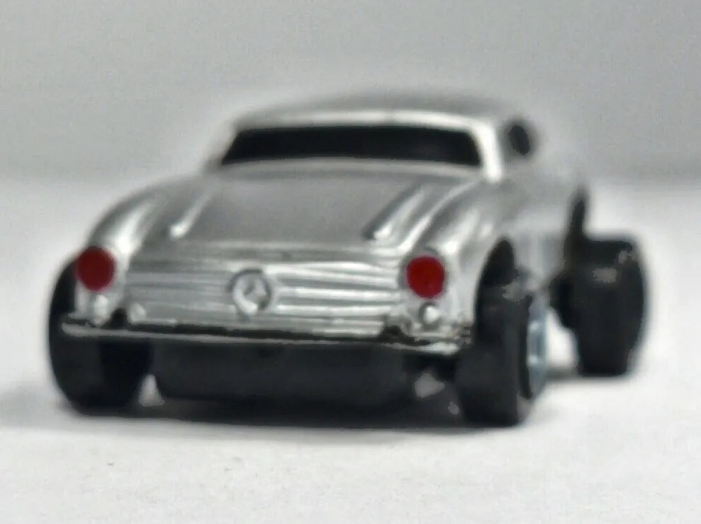 MERCEDES-BENZ 300 SL, Hasbro 1989-1992, Die cast, Srebrny, 1:75, Resoraki – zdjęcie 5