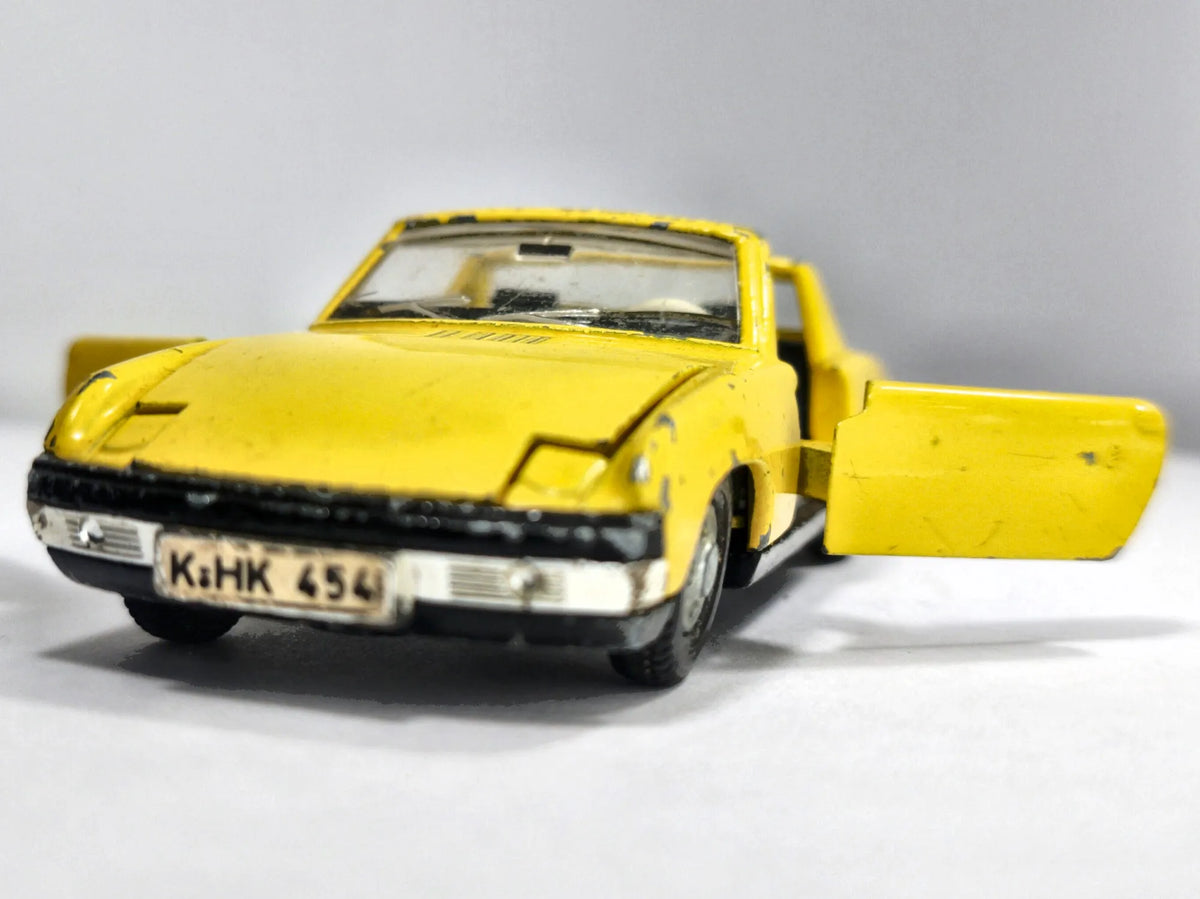 V/W PORSCHE 914 CABRIO Dinky Toys '70 Żółty 1:43 Made in England – zdjęcie 5
