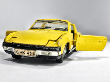 V/W PORSCHE 914 CABRIO Dinky Toys '70 Żółty 1:43 Made in England – zdjęcie 5