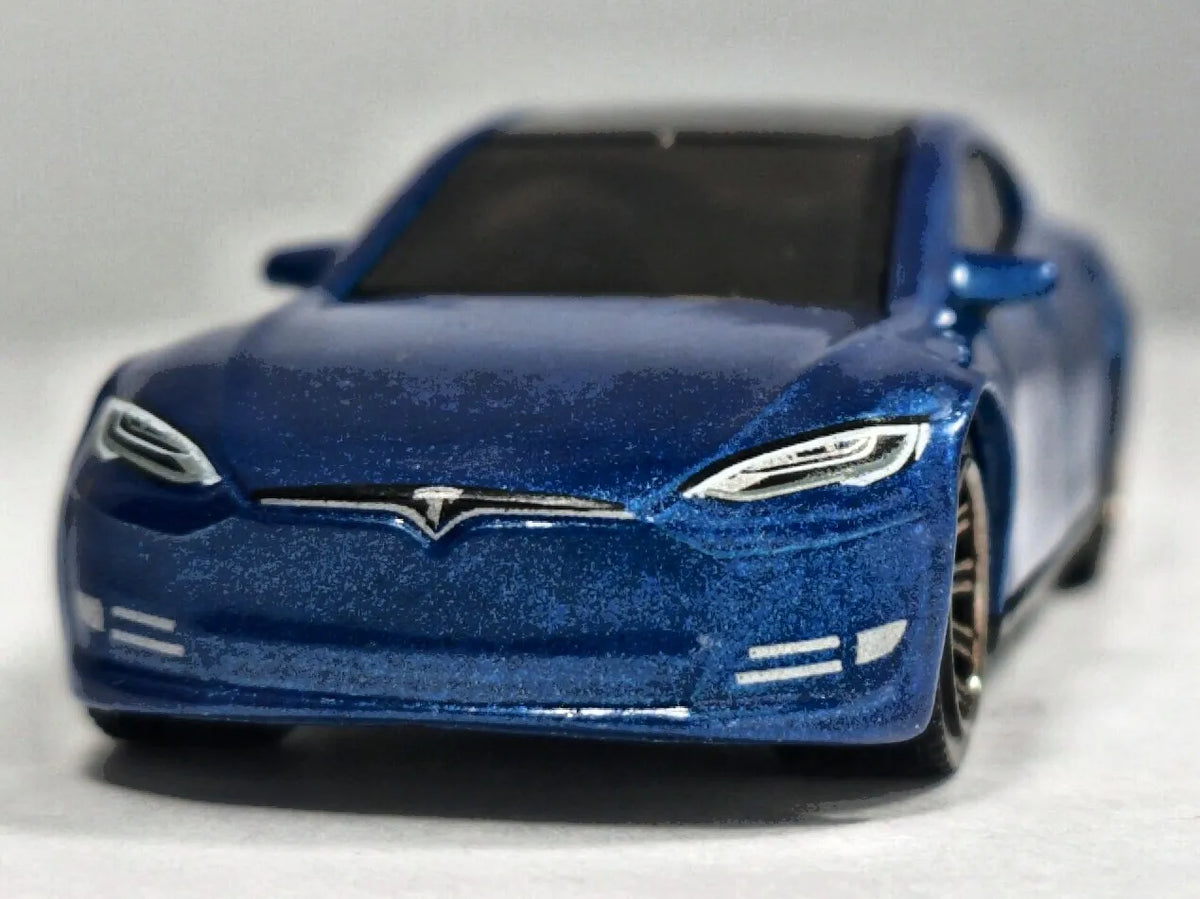 TESLA MODEL S, Matchbox 2022, Die cast MB1355, Niebieski, 1:66, Resoraki – zdjęcie 5