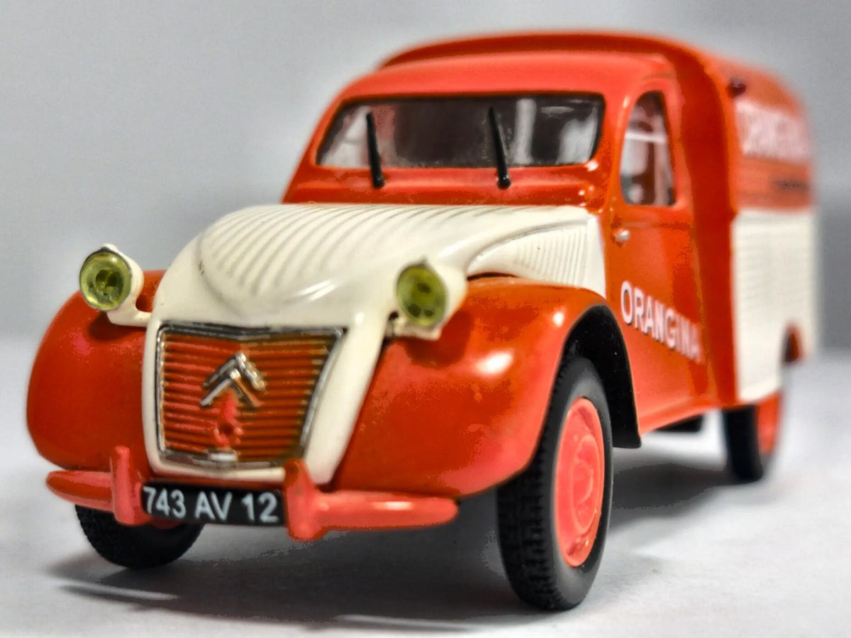 Citroën 2Cv Fourgonnette Norev '80 Czerwony 1:43 Made in France Orangina – zdjęcie 5