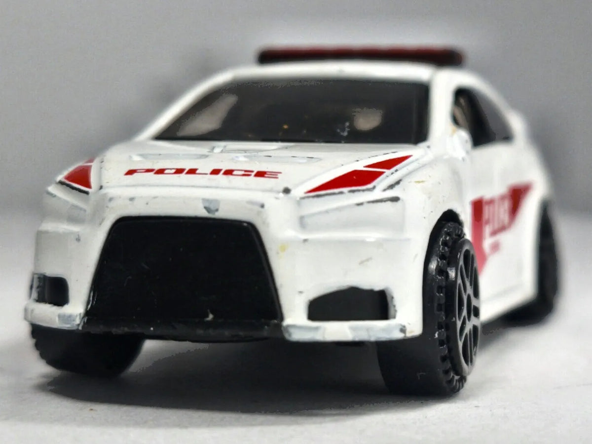 Jak Mitsubishi Lancer Evolution X Police, Die cast, Biały, 1:64, Resoraki – zdjęcie 5