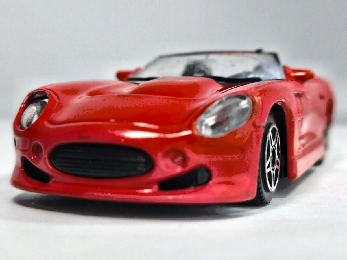 SHELBY SERIES 1 CABRIO Bburago Made in Italy Czerwony 1:43 – zdjęcie 5