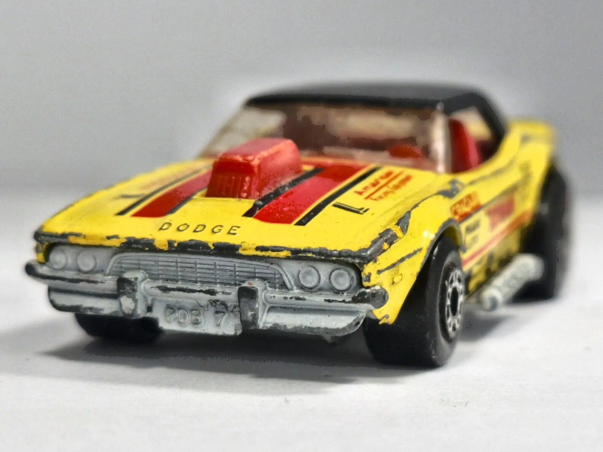 DODGE CHALLENGER, Matchbox 1975, Die cast, Żółty, 1:72, Resoraki – zdjęcie 5