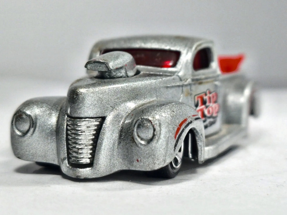 Ford 1940 Pickup Hot Wheels 1:64 Pickup TIP TOP Rod Shop Luzak Srebrny – zdjęcie 5