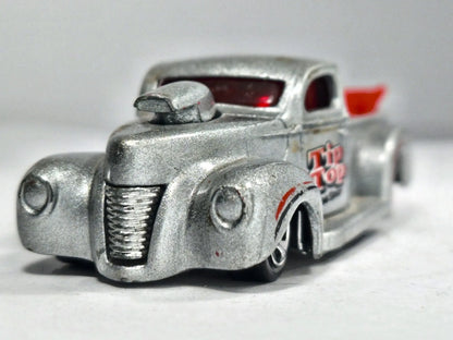 Ford 1940 Pickup Hot Wheels 1:64 Pickup TIP TOP Rod Shop Luzak Srebrny – zdjęcie 5