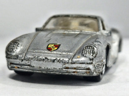 Porsche 959 MC Toy 1986 1:55 Luzak Srebrny Vintage Model – zdjęcie 5