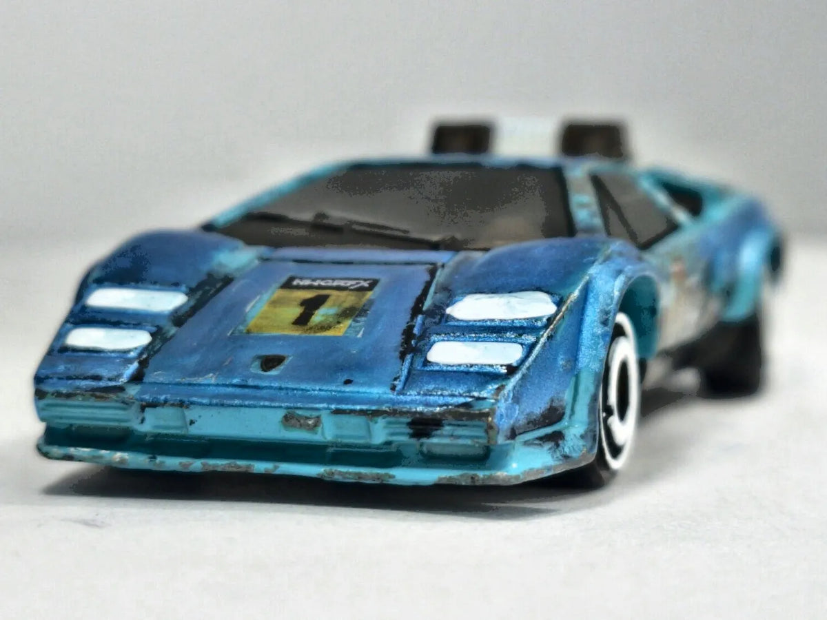 LAMBORGHINI COUNTACH PACE CAR POLICE Hot Wheels 2017 Turkusowy 1:64 – zdjęcie 5