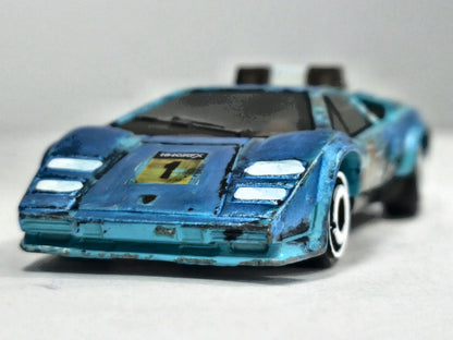 LAMBORGHINI COUNTACH PACE CAR POLICE Hot Wheels 2017 Turkusowy 1:64 – zdjęcie 5