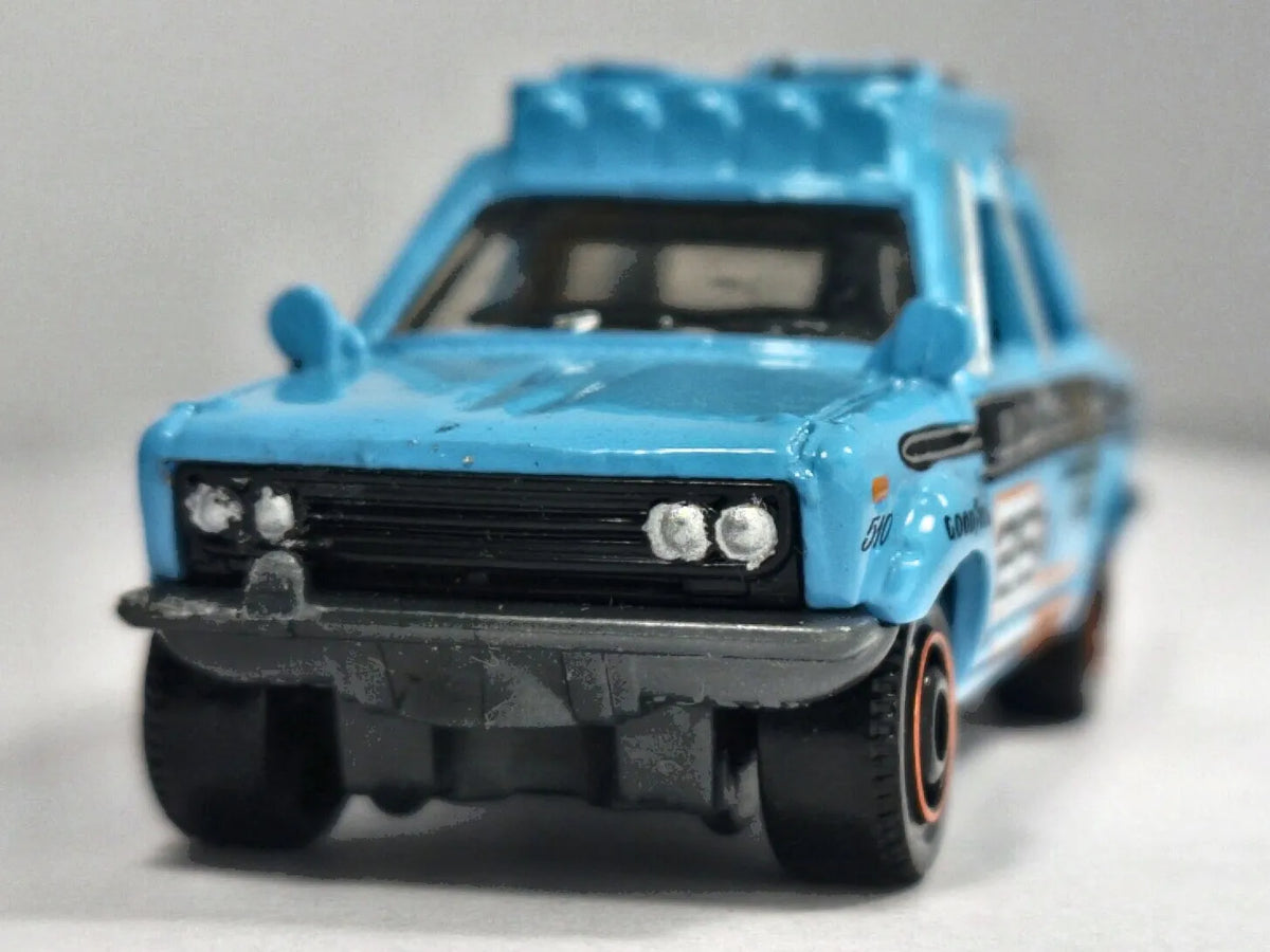 '70 DATSUN 510 RALLY, Matchbox 2016, Die cast MB1023 / DVK26, Błękitny 1:58 – zdjęcie 5