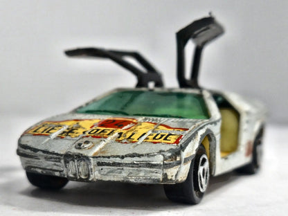 TURBO BMW Majorette 1976 Srebrny 1:60 Made in France – zdjęcie 5