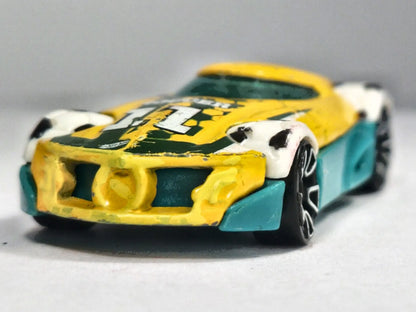 BDD12, MR11 Games HW SPORTS FOOTBALL, SOCCER 11, Hot Wheels 2013 Żółty 1:64 – zdjęcie 5