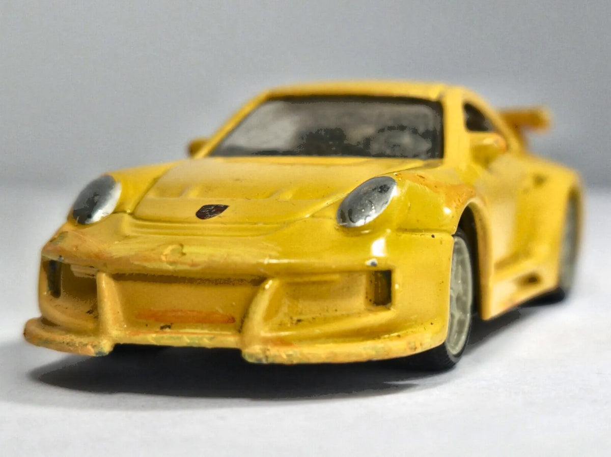 PORSCHE 911 GT2, Bburago, Made in Ch, Die cast 11636, Żółty, 1:43, Resoraki – zdjęcie 5