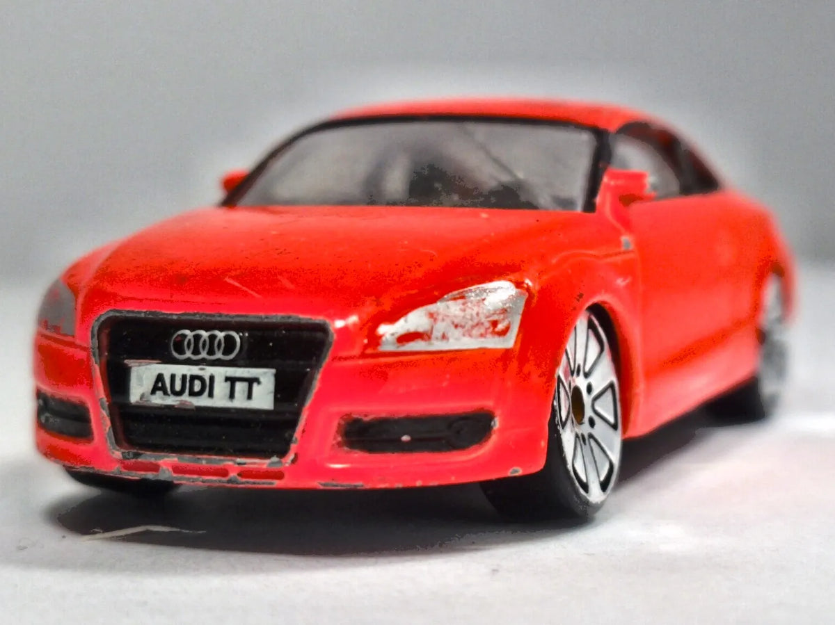 AUDI TT RS COUPE, Realtoy, Die cast 190E3G Jaskrawy Czerwony 1:64, Resoraki – zdjęcie 5
