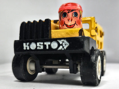 ZABYTKOWY BLASZAK WYWROTKA, Kosto 1970, Made in France, Żółty, 1:43 – zdjęcie 5
