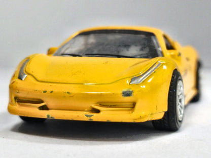 Jak Ferrari 458 Italia Unbranded 1:49 Made in China Coupe Luzak Żółty – zdjęcie 5