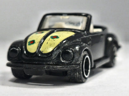 "VOLKSWAGON" VW BEETLE CABRIO (GARBUS), Zee Toys 1975, Die cast Czarny 1:58 – zdjęcie 5