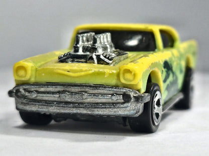 1957 CHEVY, Hot Wheels 1976, Die cast, Żółty Color Shifters, 1:64, Resoraki – zdjęcie 5