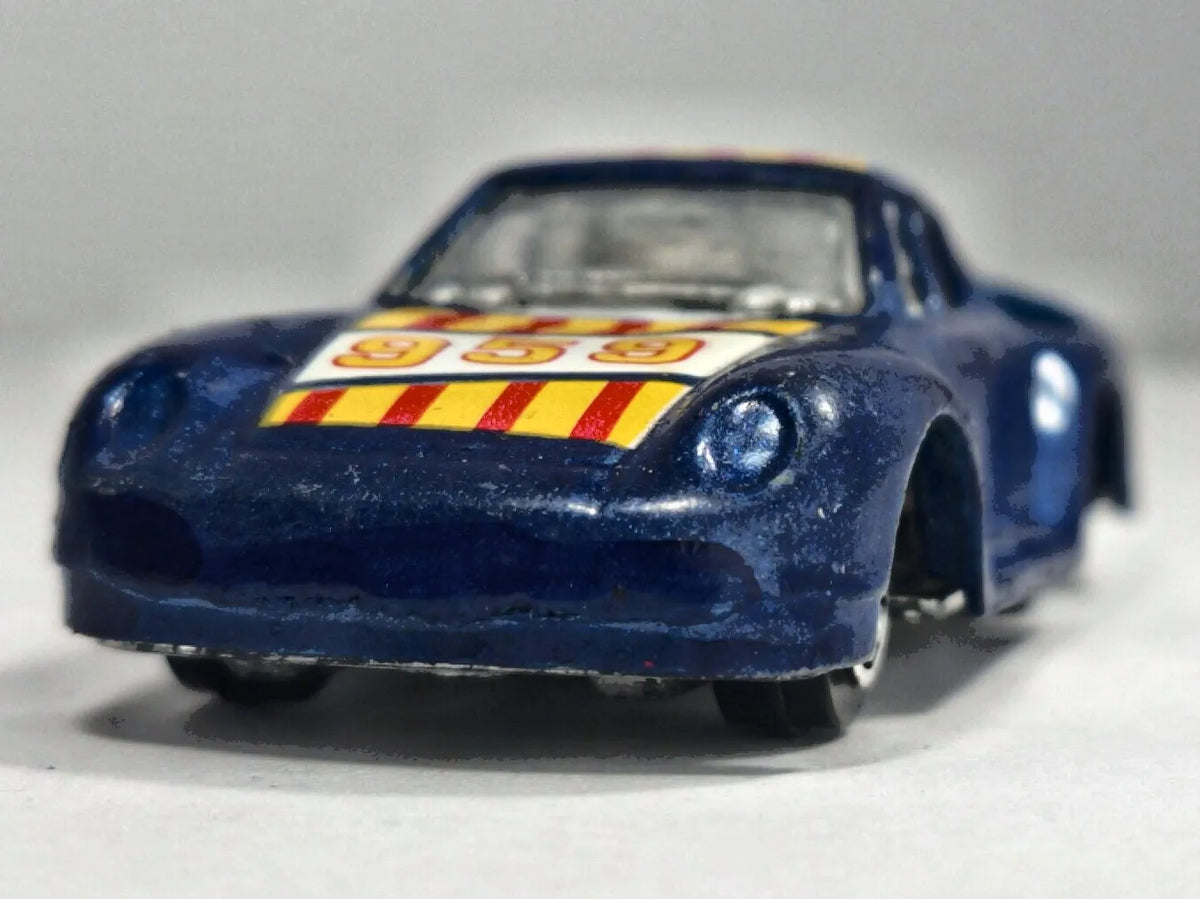 PORSCHE 959 TURBO, Pioneer, Vintage Die cast 1986, Niebieski 1:64, Resoraki – zdjęcie 5
