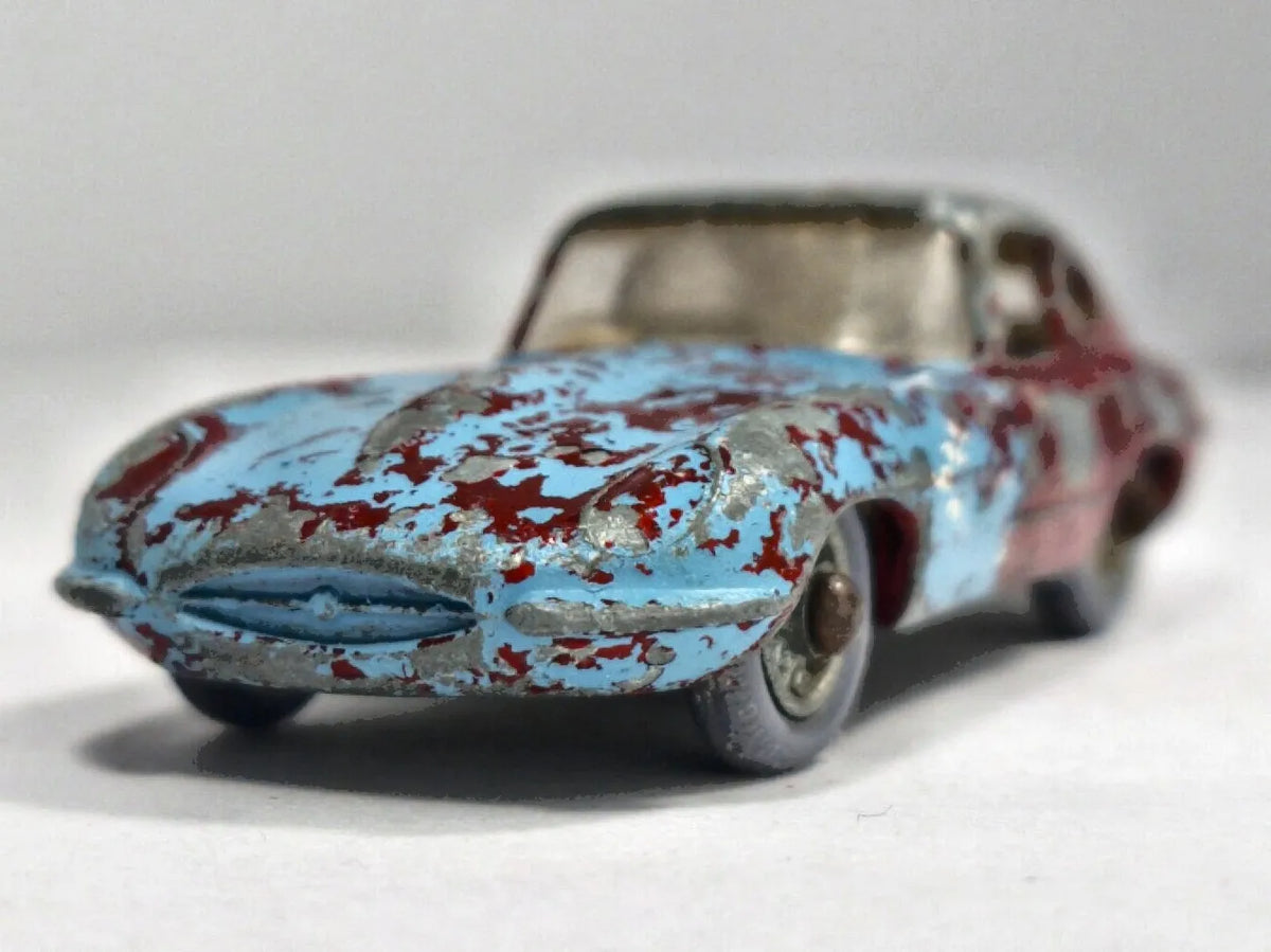 "E" Type Jaguar Matchbox '60 Niebieski 1:72 Made in England – zdjęcie 5